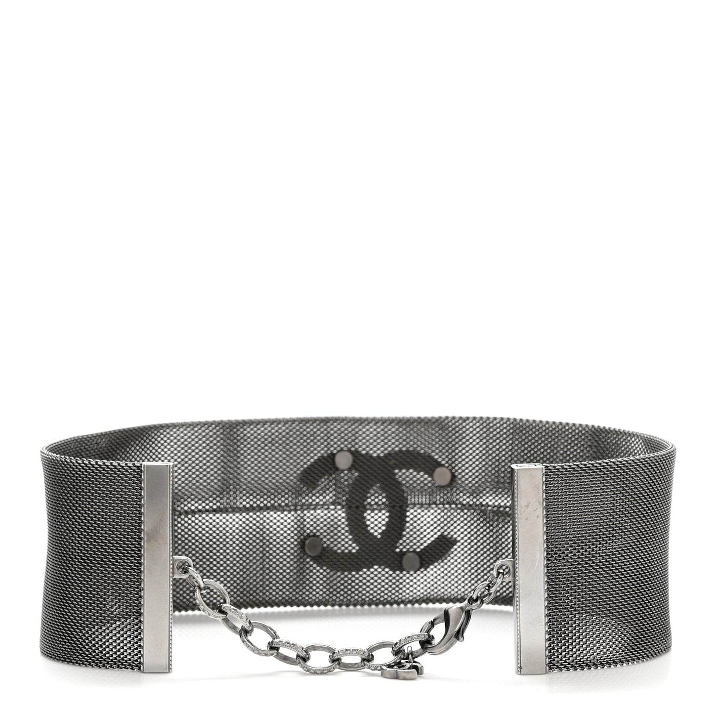 Mesh CC Choker Necklace Silver