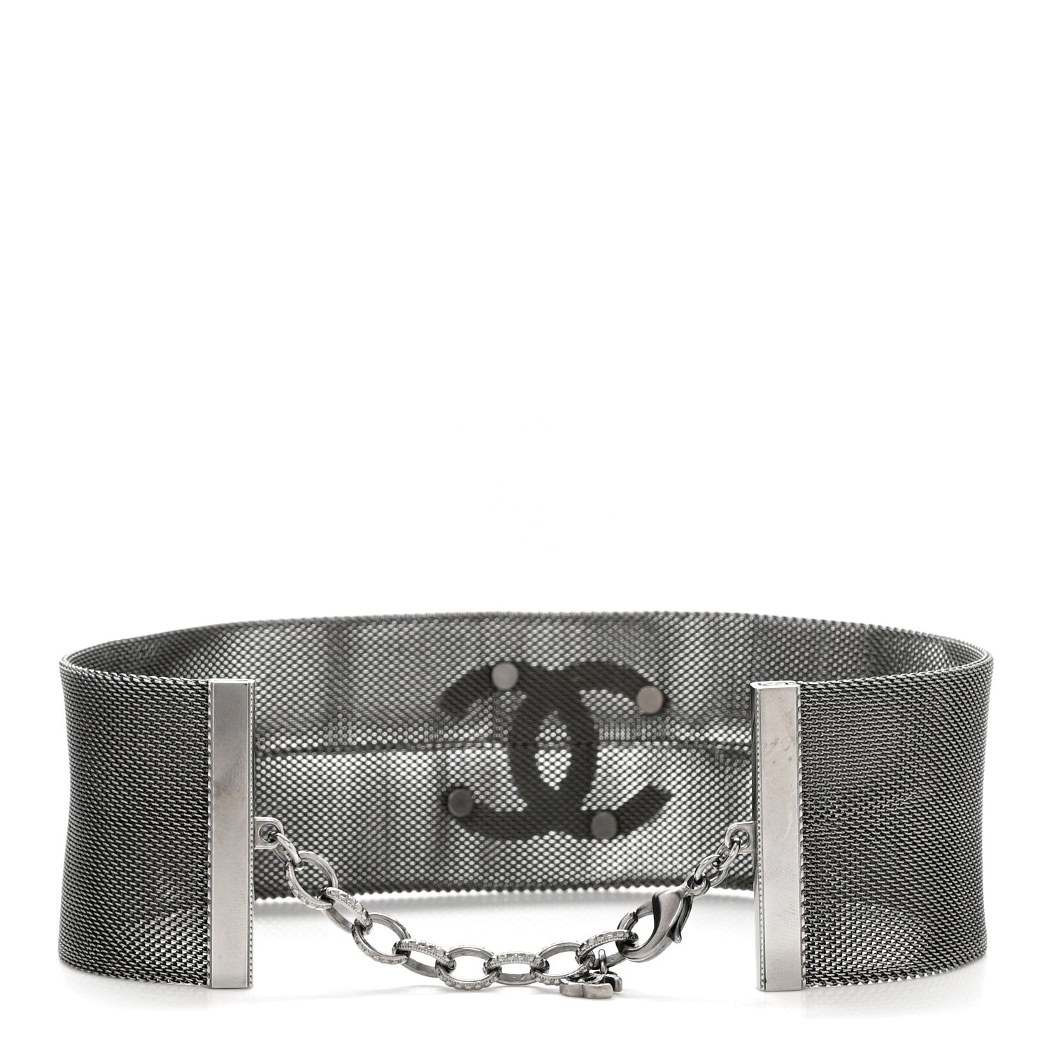 Chanel Mesh CC Choker Necklace Silver 3 of 6