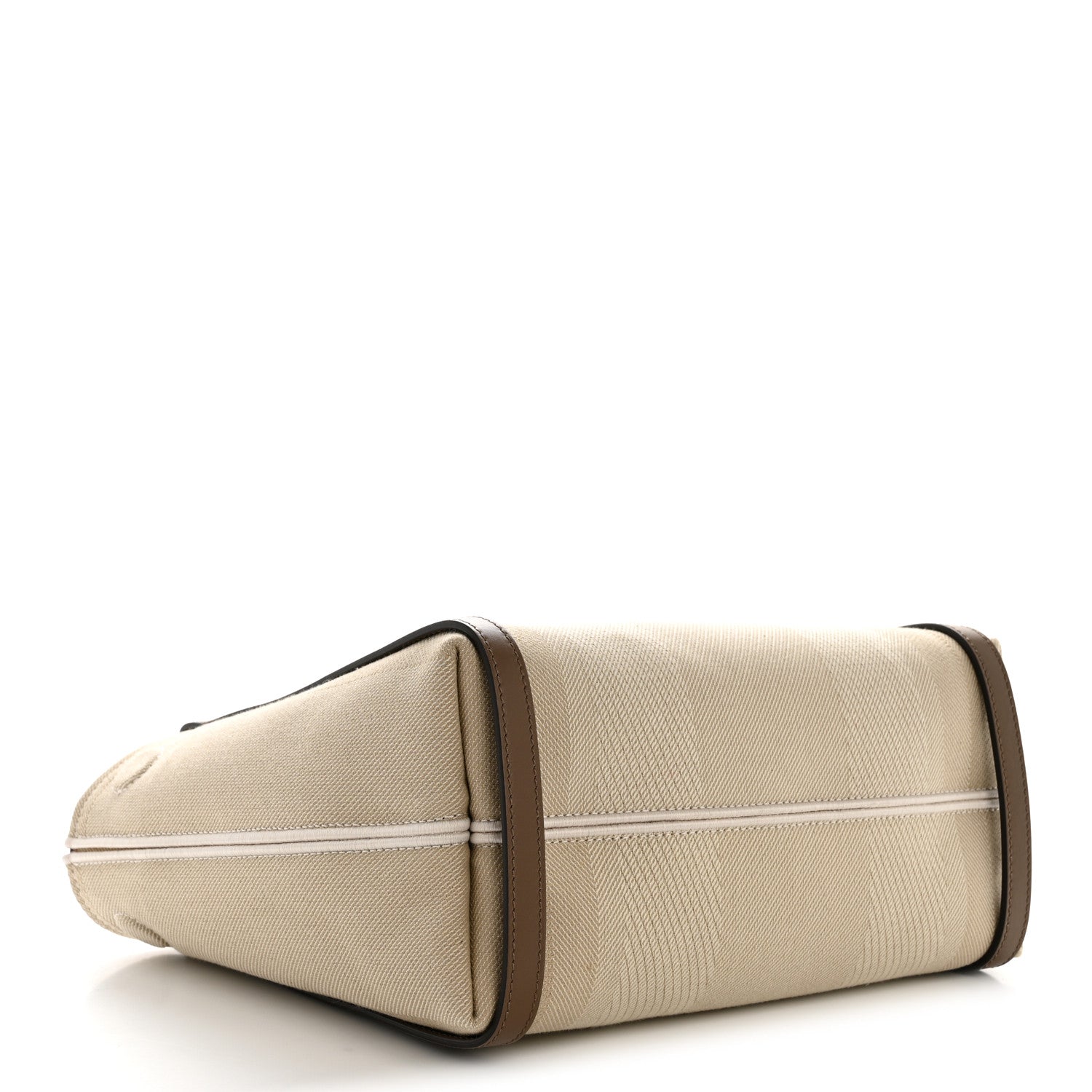Chloe Canvas Calfskin Small Logo Carry Tote Vegetal Beige 4 of 10