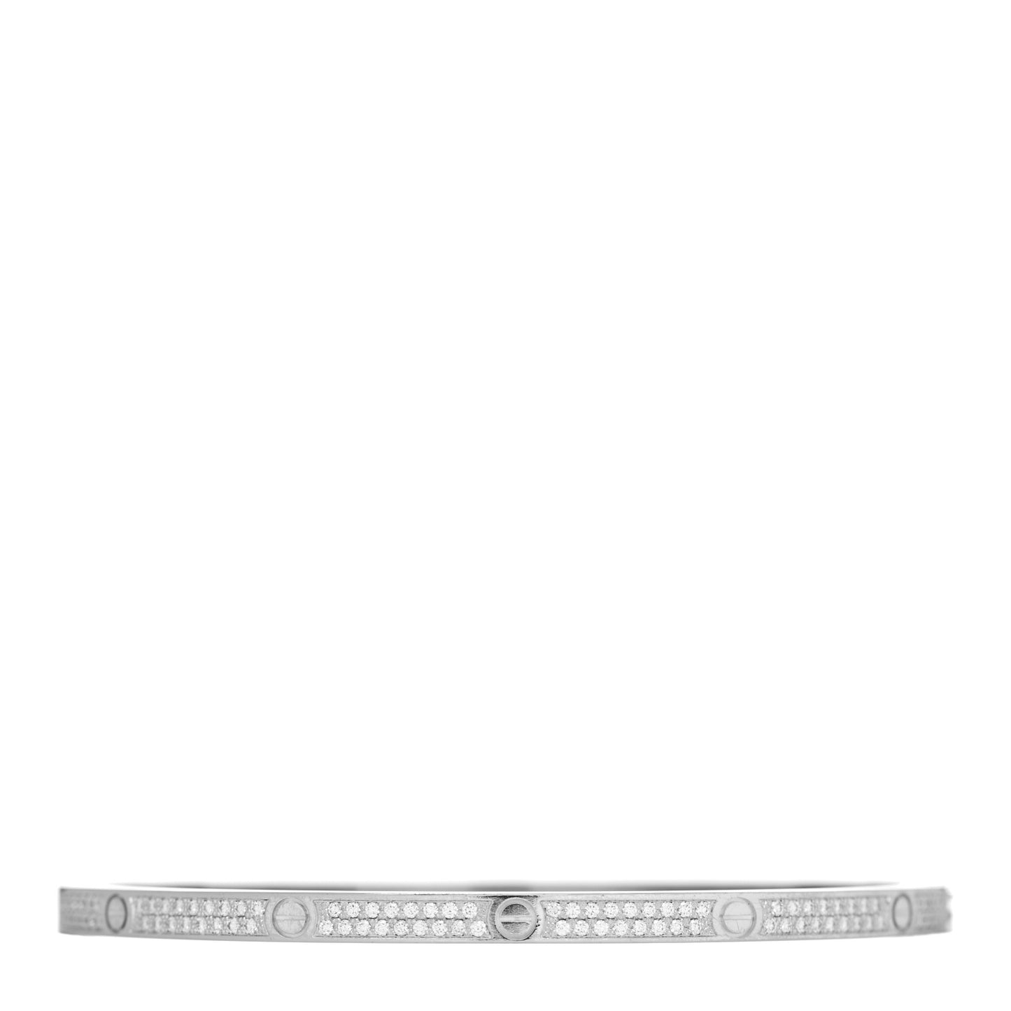 18K White Gold Diamond Small LOVE Paved Bracelet 19