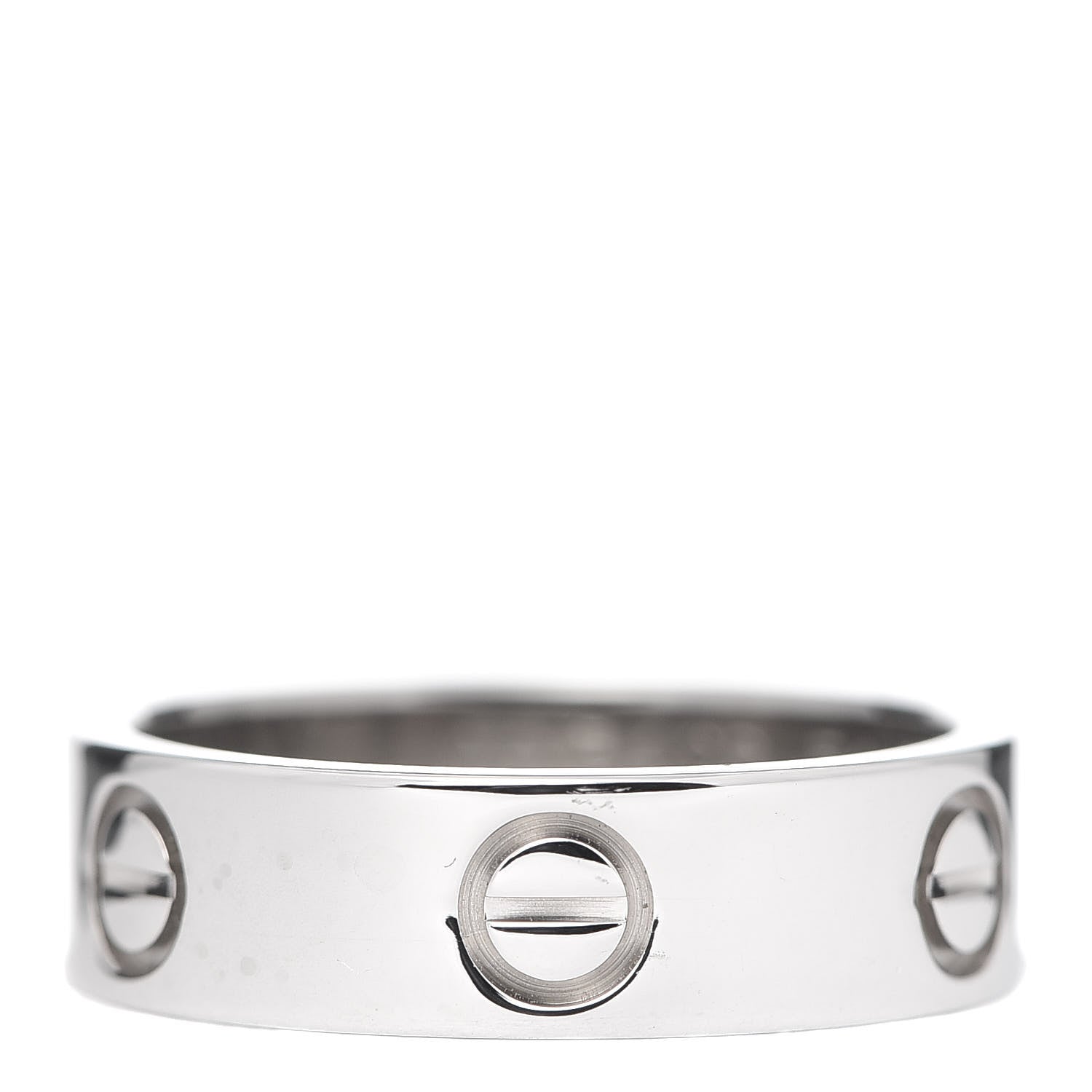 Cartier 18K White Gold 5.5mm LOVE Ring 54 6.75 1 of 5