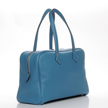 Hermes Taurillon Clemence Victoria II 35 Blue Jean 3 of 7