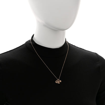 Tiffany 18K Rose Gold Peace Love Ampersand Pendant Necklace 2 of 6