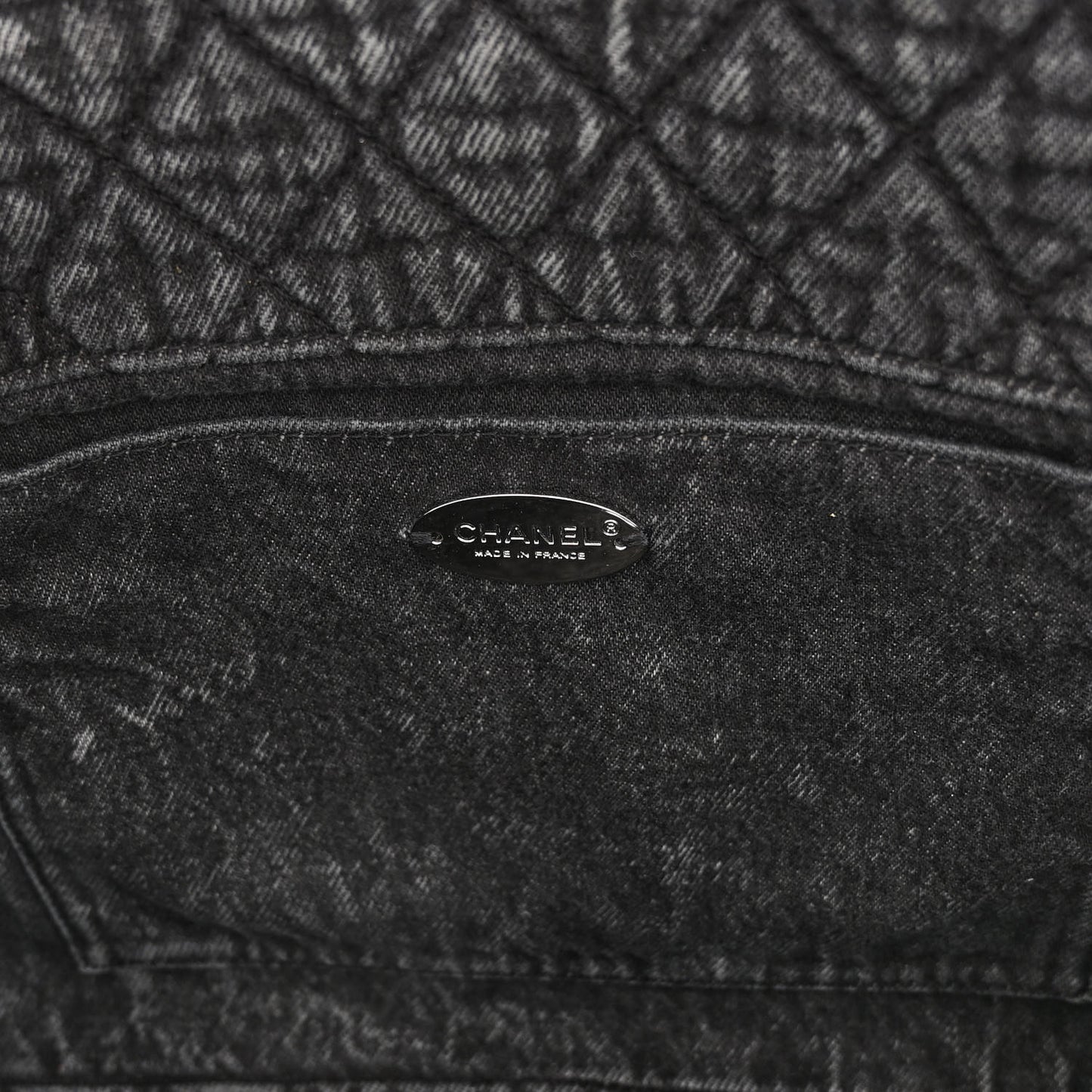 Denim Quilted Denimpression Flap Grey Black