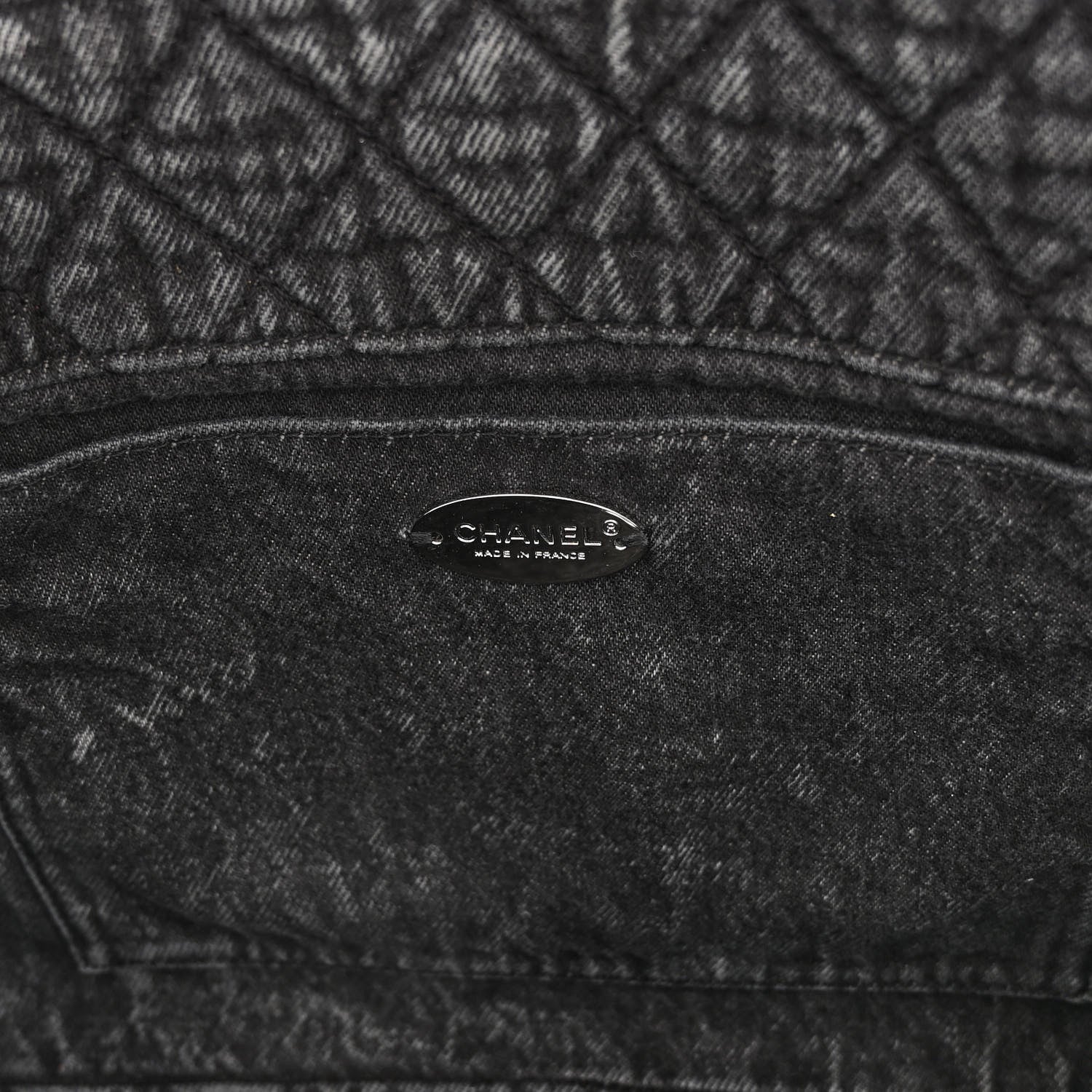 Chanel Denim Quilted Denimpression Flap Grey Black 6 of 11