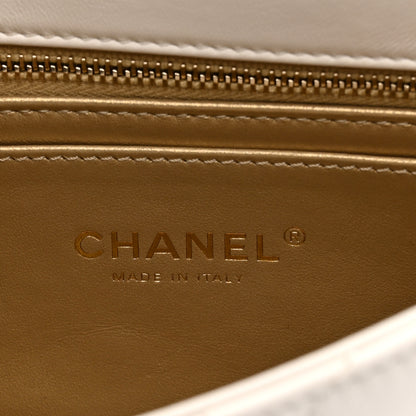 Chanel Lambskin Quilted CC Chain Shoulder Bag White 6 of 12
