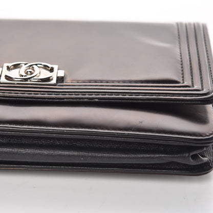 Chanel Glazed Calfskin Boy Wallet On Chain WOC Black 16 of 18