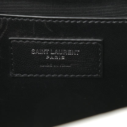 Saint Laurent Grain De Poudre Textured Mixed Matelasse Medium Triquilt Monogram Satchel Blanc Vintage 6 of 21