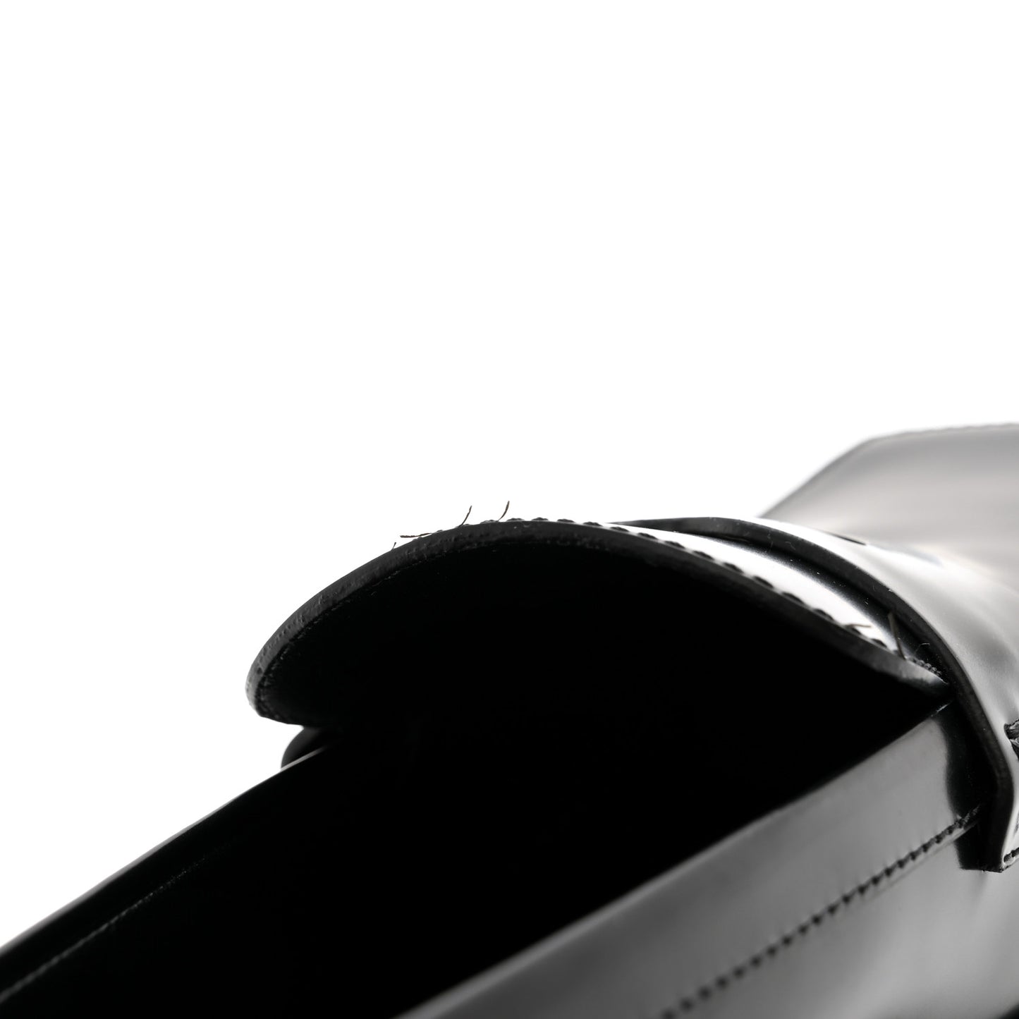 Glazed Calfskin Connelly Flat Loafer 37 Black