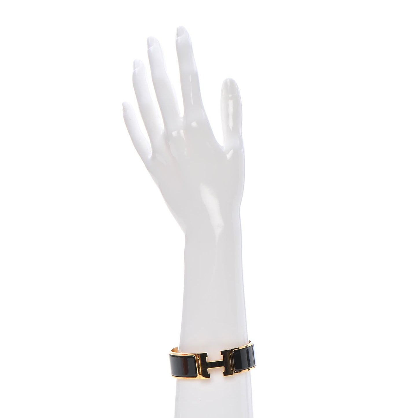 Enamel Wide Clic Clac H Bracelet GM Black
