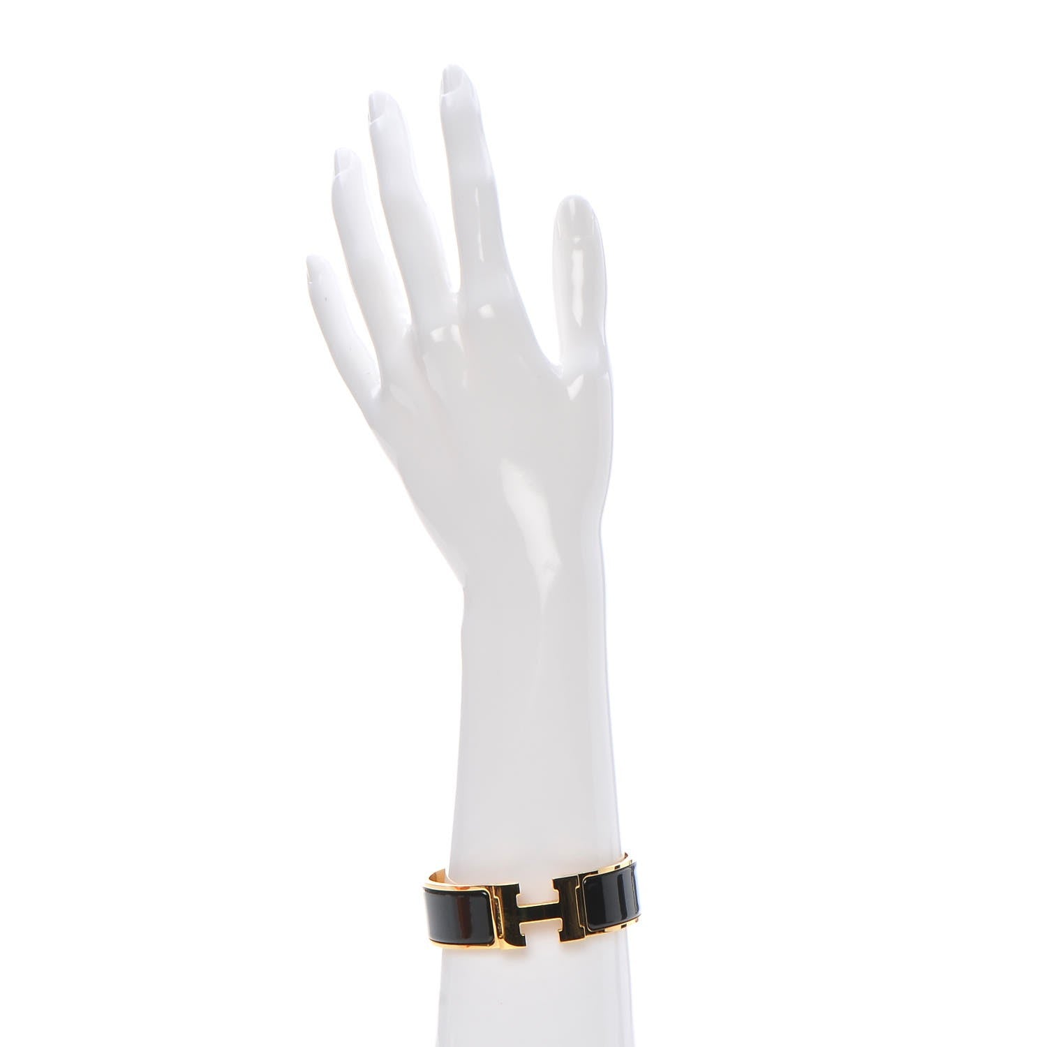 Hermes Enamel Wide Clic Clac H Bracelet GM Black 2 of 5