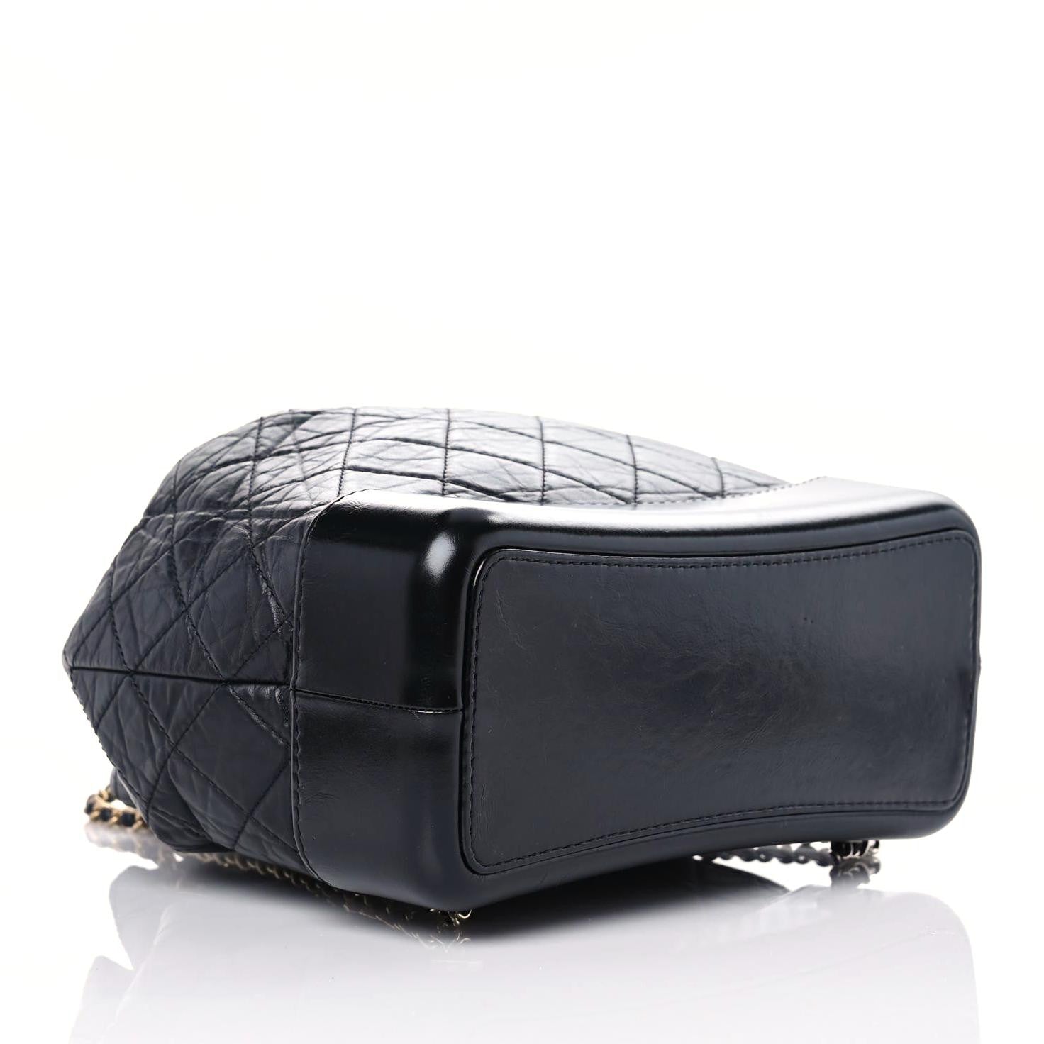 Chanel Aged Calfskin Quilted Gabrielle Backpack Black 3 of 10