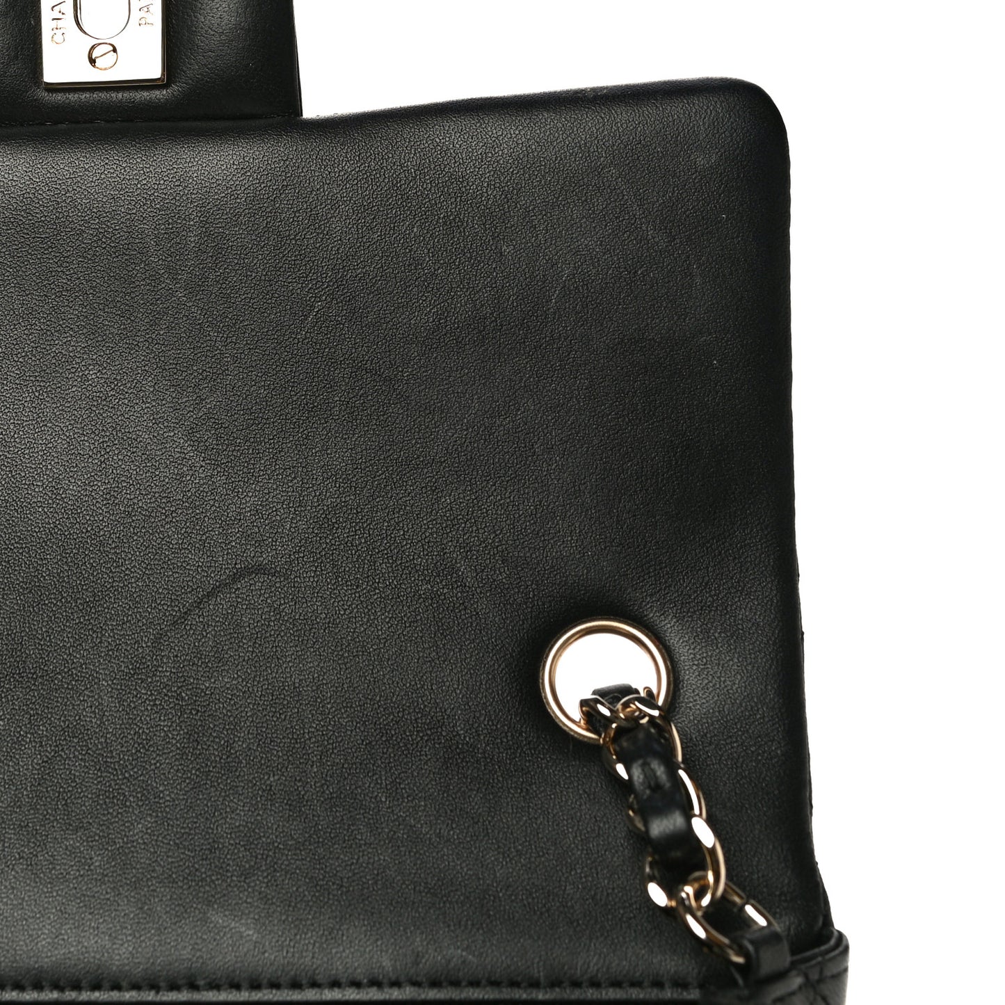 Lambskin Quilted Mini Rectangular Flap Black