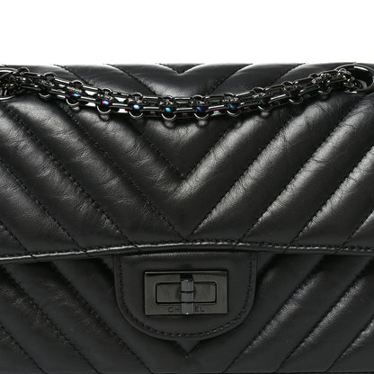 Chanel Aged Calfskin Chevron Quilted 2.55 Reissue Mini Flap So Black 8 of 10