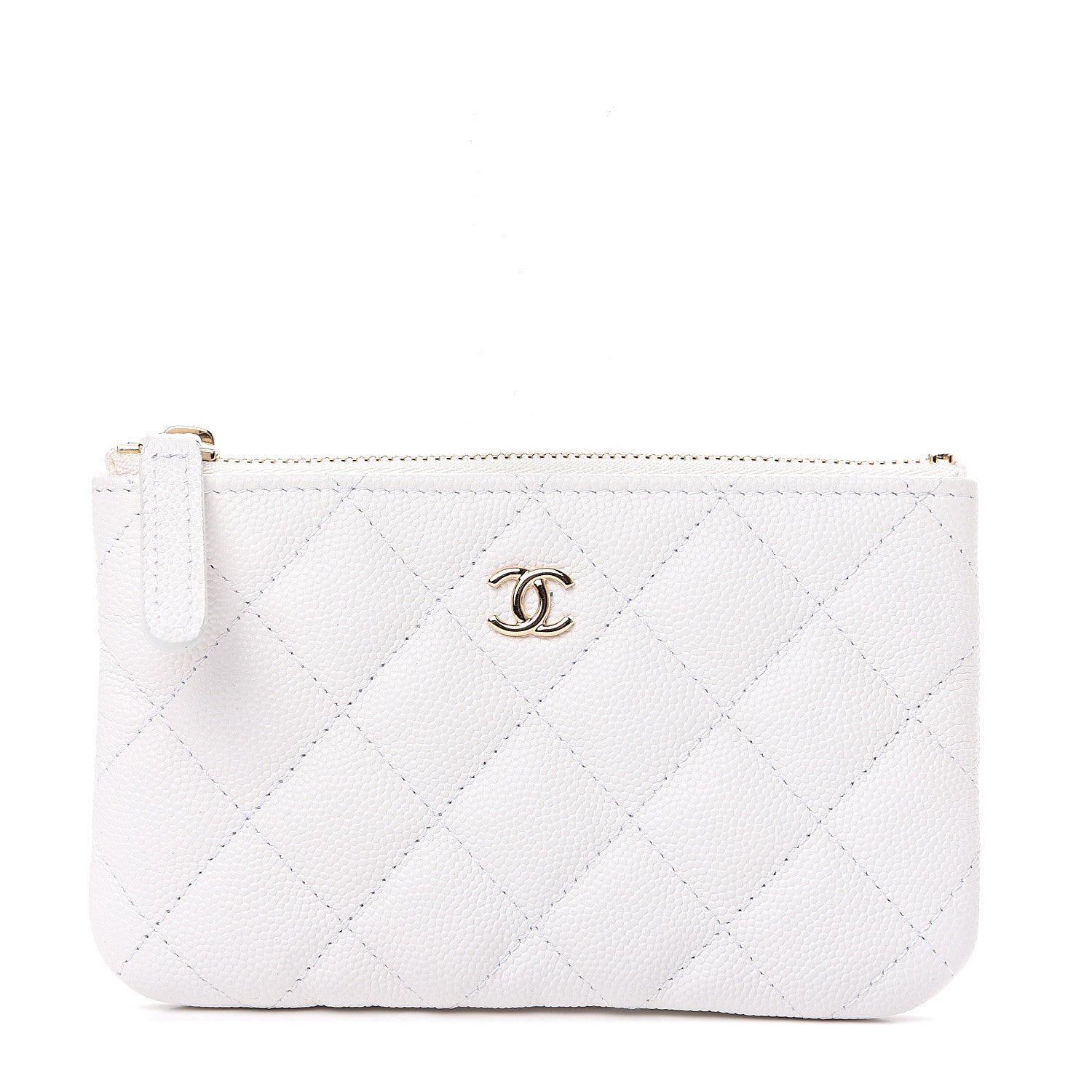 Chanel Caviar Quilted Small Cosmetic Case White 1 of 7