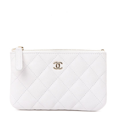 Chanel Caviar Quilted Small Cosmetic Case White 1 of 7