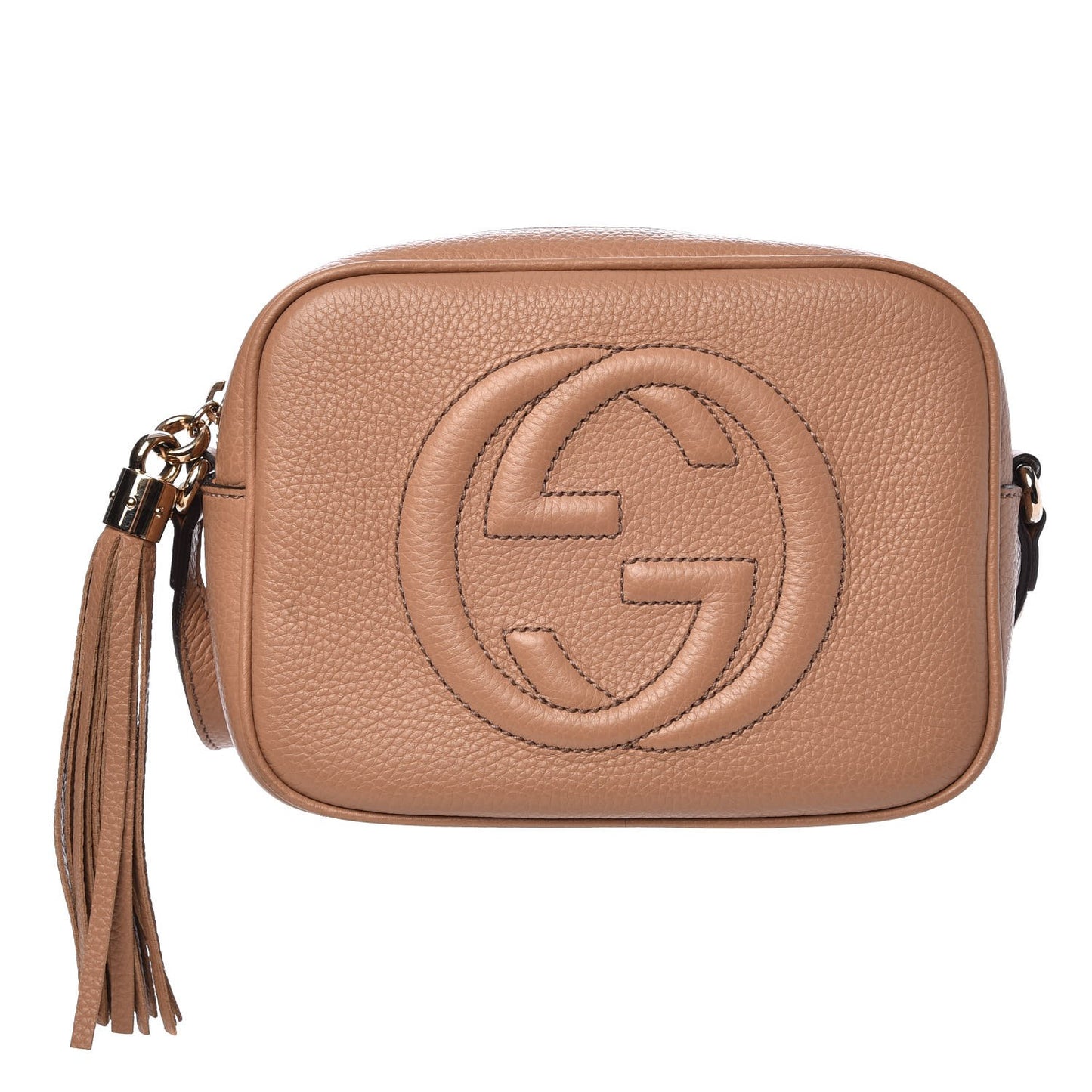 Pebbled Calfskin Small Soho Disco Bag Camelia