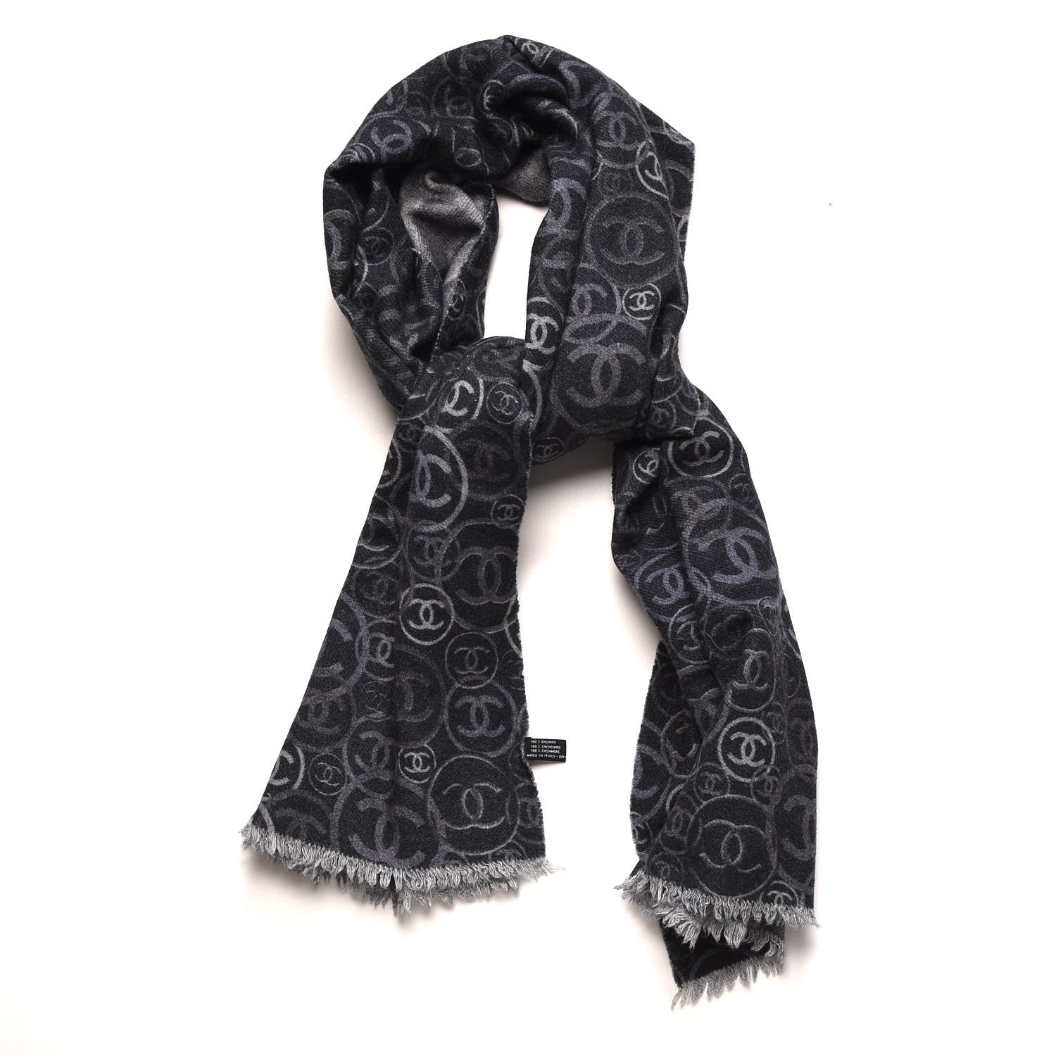 Chanel Cashmere CC Scarf Grey 1 of 6