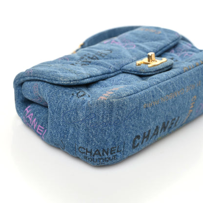 Chanel Denim Quilted Mini Denim Mood Rectangular Flap Blue Multicolor 5 of 9