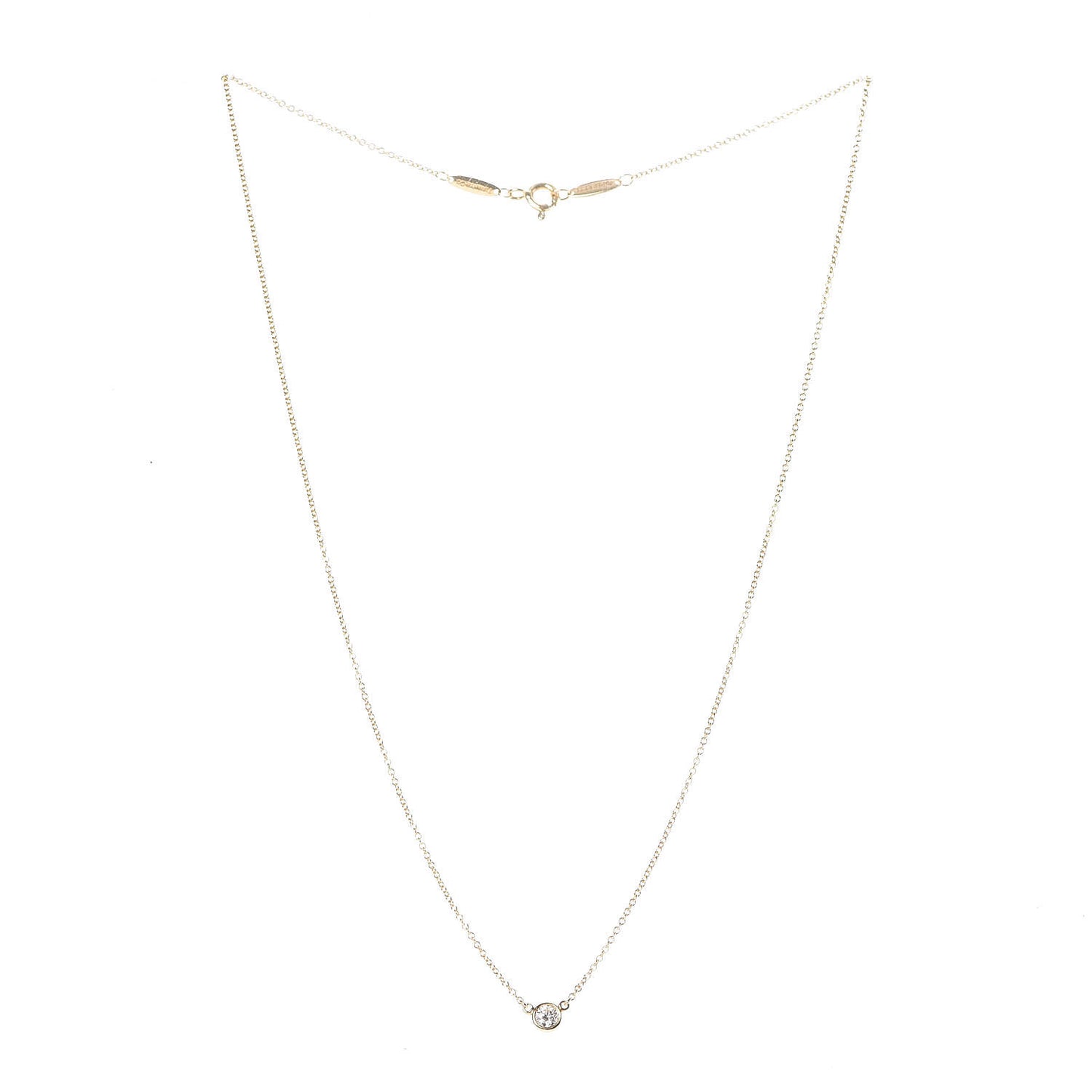 18K Yellow Gold Diamond .14ct Elsa Peretti Diamonds by the Yard Pendant Necklace