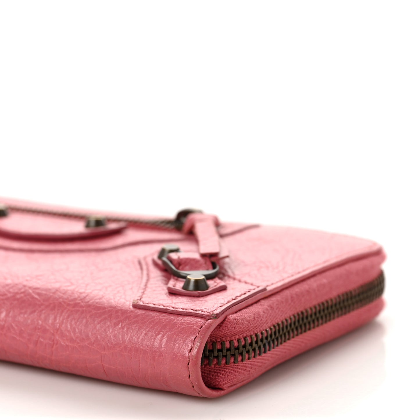 Agneau Classic Hardware Continental Zip Around Wallet Rose Hortensia