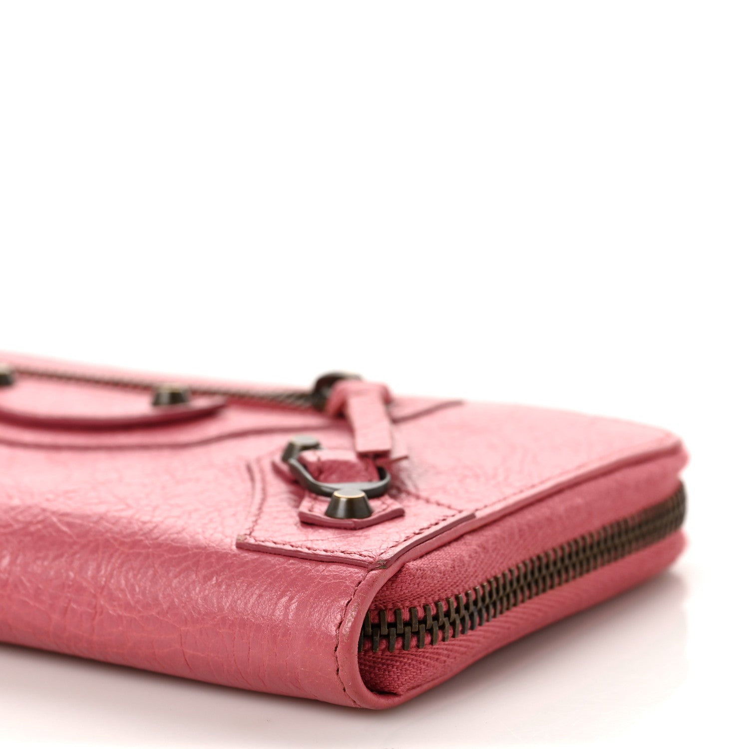 Balenciaga Agneau Classic Hardware Continental Zip Around Wallet Rose Hortensia 8 of 8