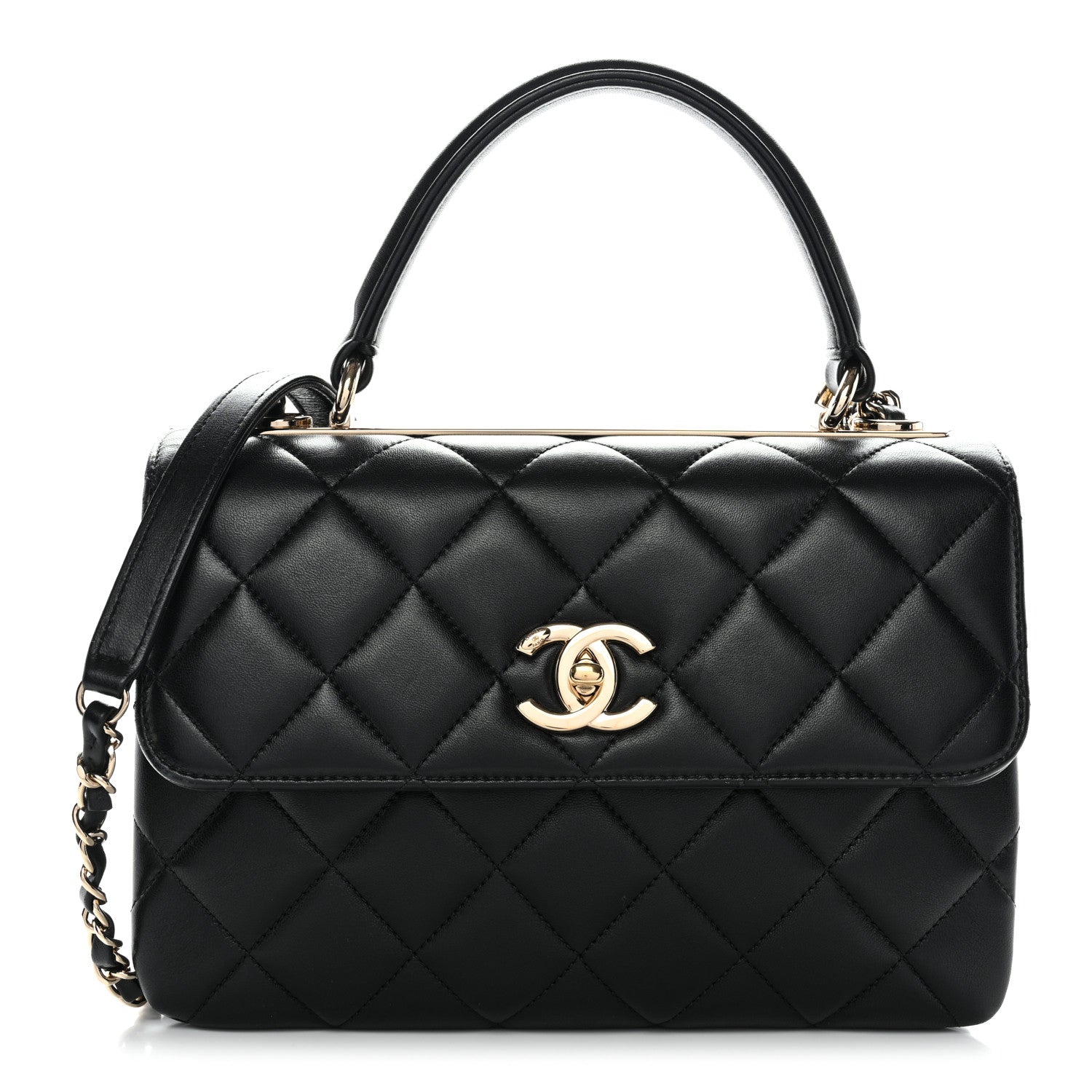 Chanel Lambskin Quilted Small Trendy CC Dual Handle Flap Bag Black 1 of 10