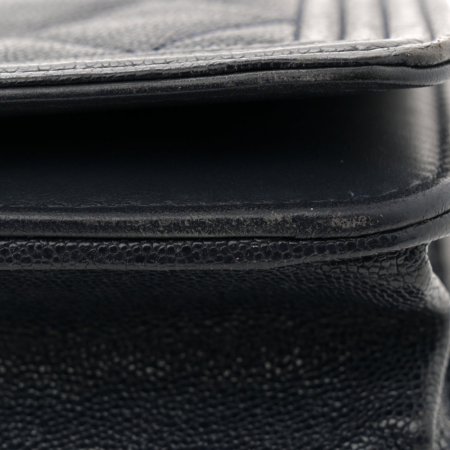 Caviar Quilted Boy Wallet On Chain WOC Navy