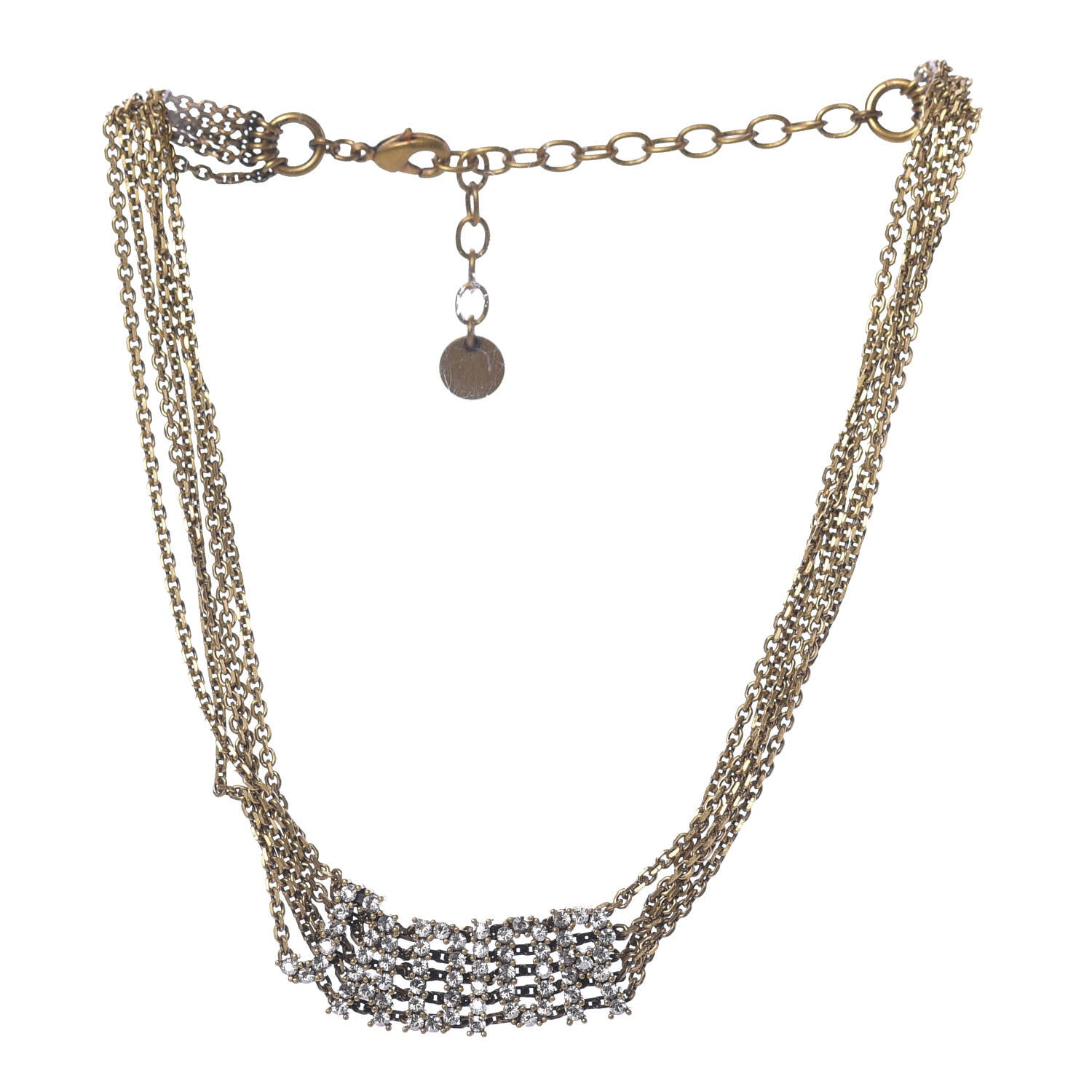 Christian Dior Metal Crystal J'Adior Choker Necklace Aged Gold 1 of 4