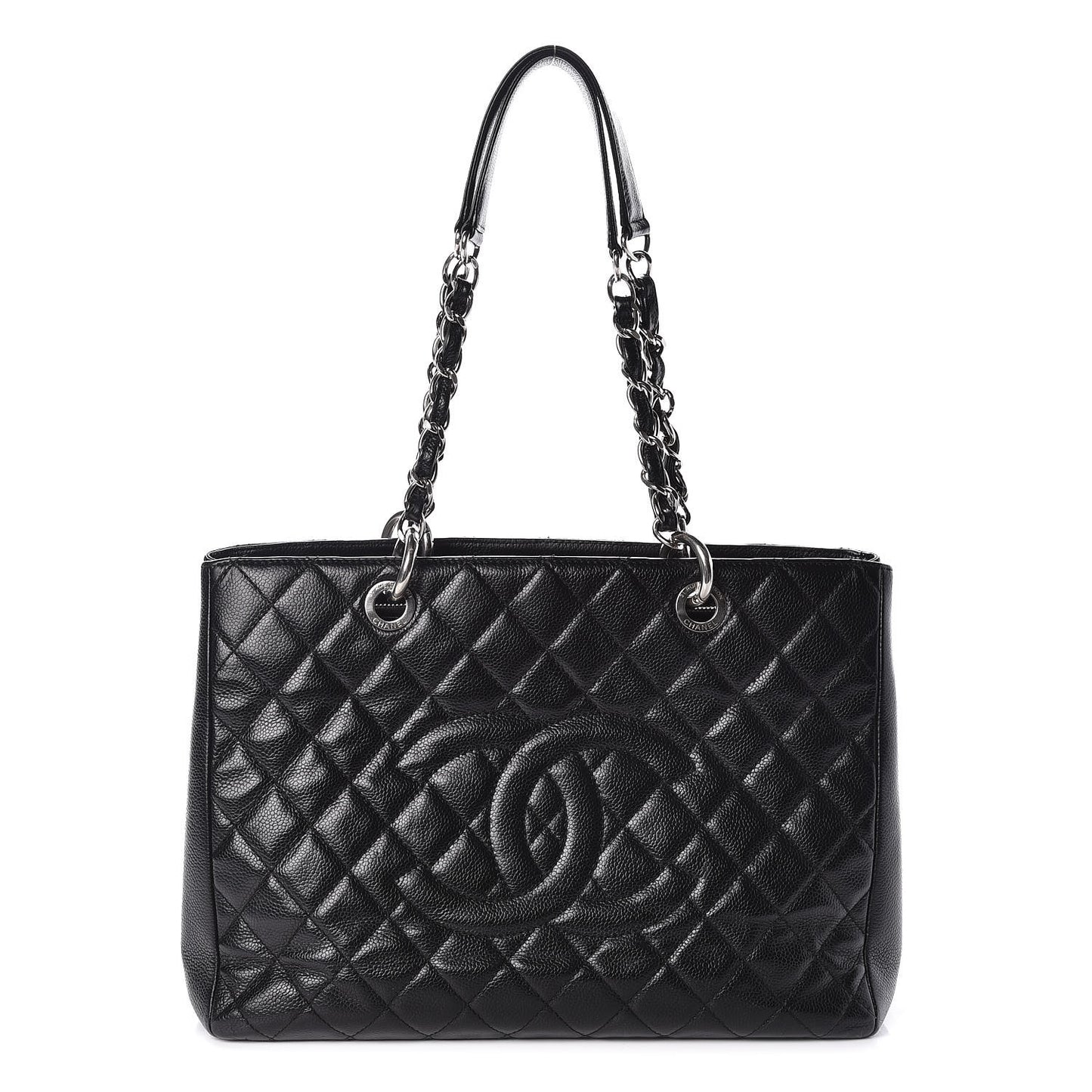 Caviar Quilted Grand Shopping Tote GST Black