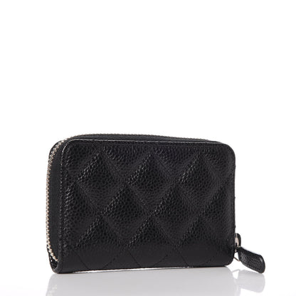 Chanel Caviar Quilted Zip Coin Purse Black 3 of 8