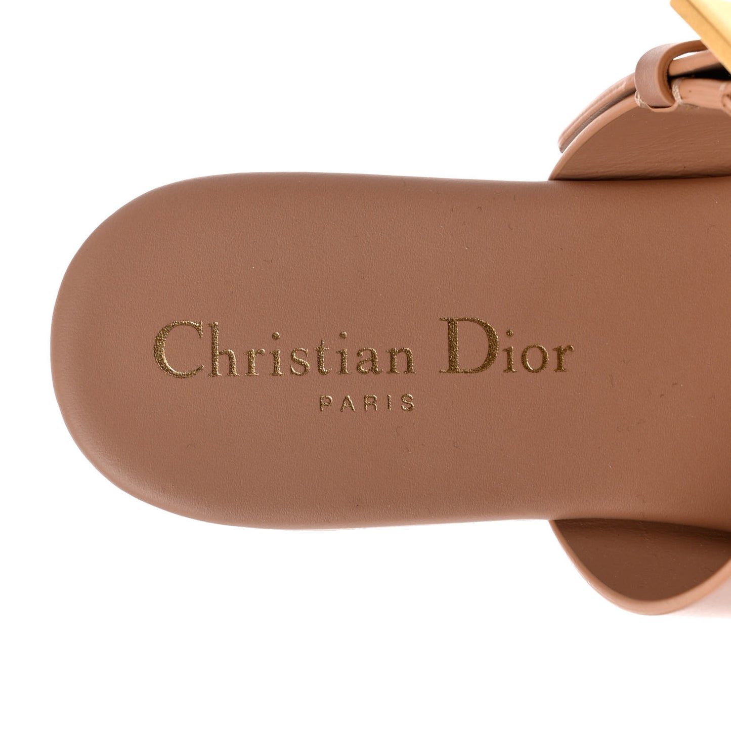 Calfskin D-Dior Slide Sandals 36.5 Rose De Vents