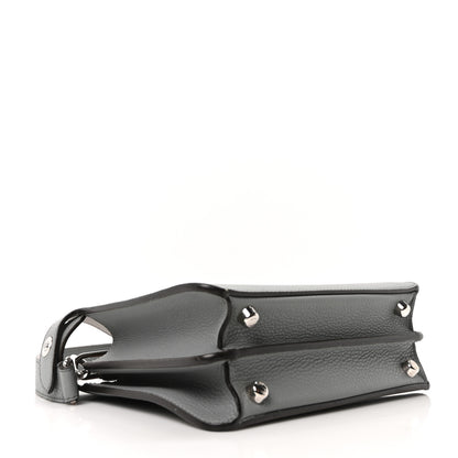 Fendi Cuoio Romano Vitello Cover Glazed Fabric Bi-Color FF 1974 Mini Peekaboo I SEE U Satchel  Grigio Chiaro Ghiaia 4 of 9