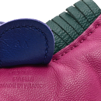 Hermes Milo Lambskin Grigri Rodeo Horse Bag Charm PM Rose Pourpre Bleu Electrique Malachite 3 of 3