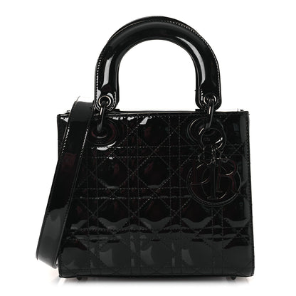 Christian Dior Ultraglossy Patent Cannage Small Lady Dior Black 1 of 13