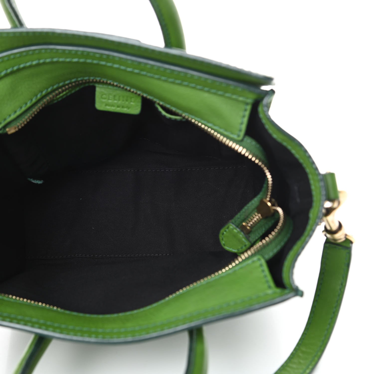 Celine Smooth Calfskin Nano Luggage Grass Green 5 of 15