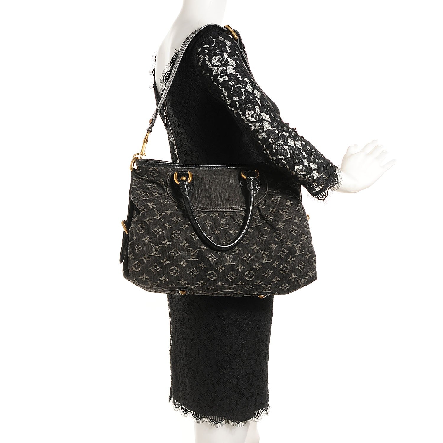 Louis Vuitton Denim Neo Cabby MM Black 2 of 8