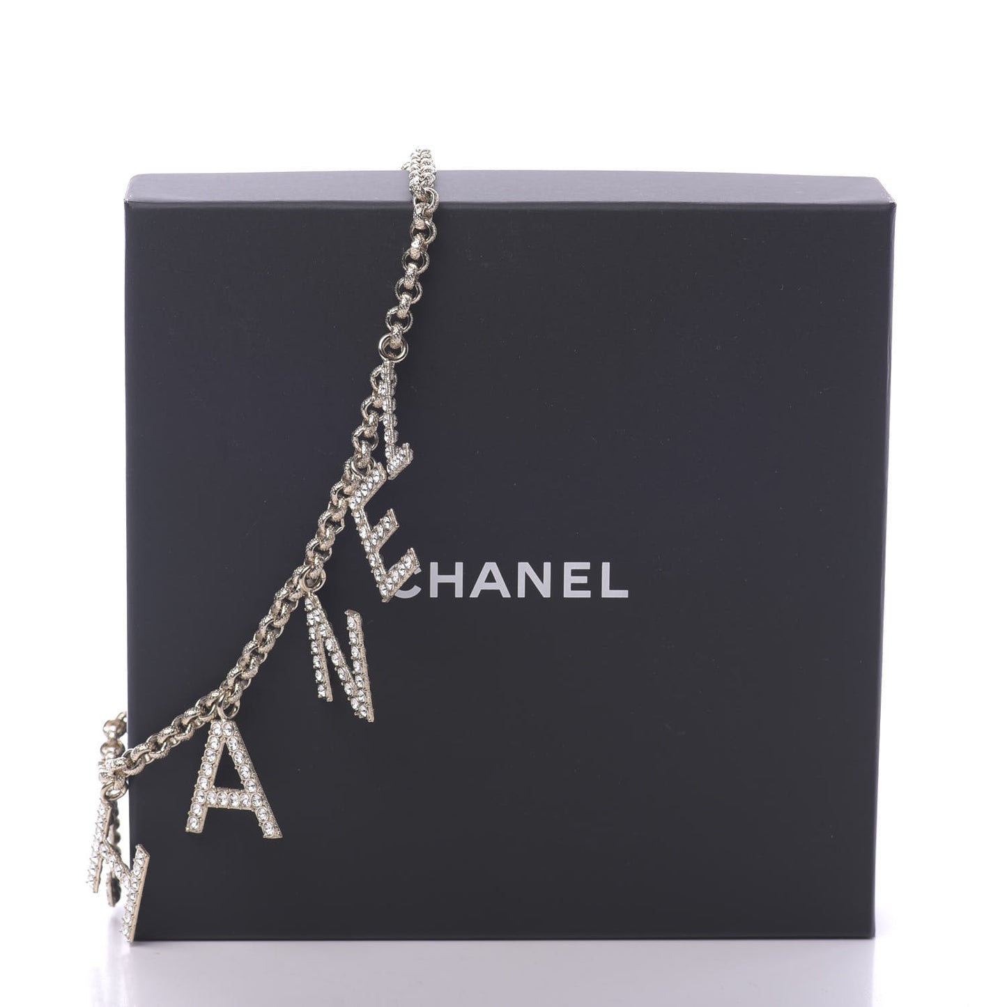 Crystal City of Lights Letter Chain Necklace Gold