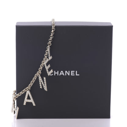 Chanel Crystal City of Lights Letter Chain Necklace Gold 6 of 6