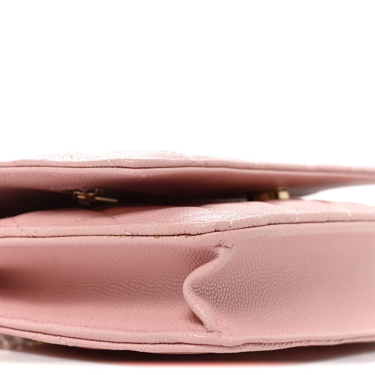 Caviar Quilted Wallet on Chain WOC Light Pink