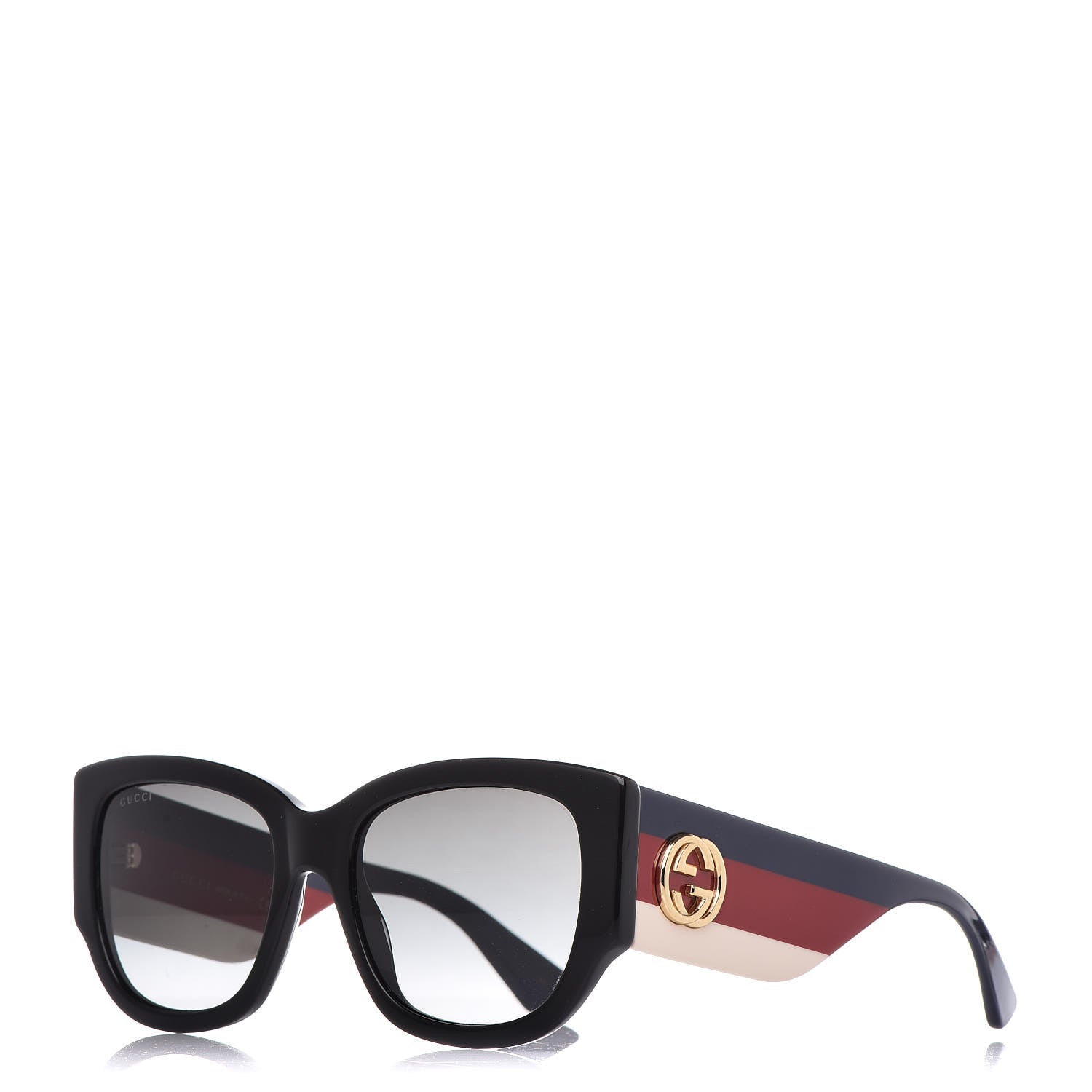 Gucci Acetate Web Oversized Frame Rectangle Sunglasses GG0276S Black 1 of 7