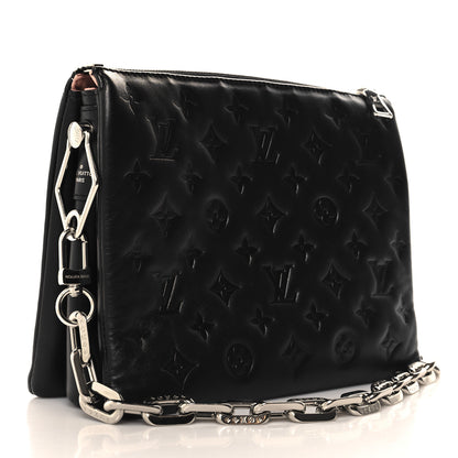 Louis Vuitton Lambskin Embossed Monogram Coussin PM Black 3 of 11