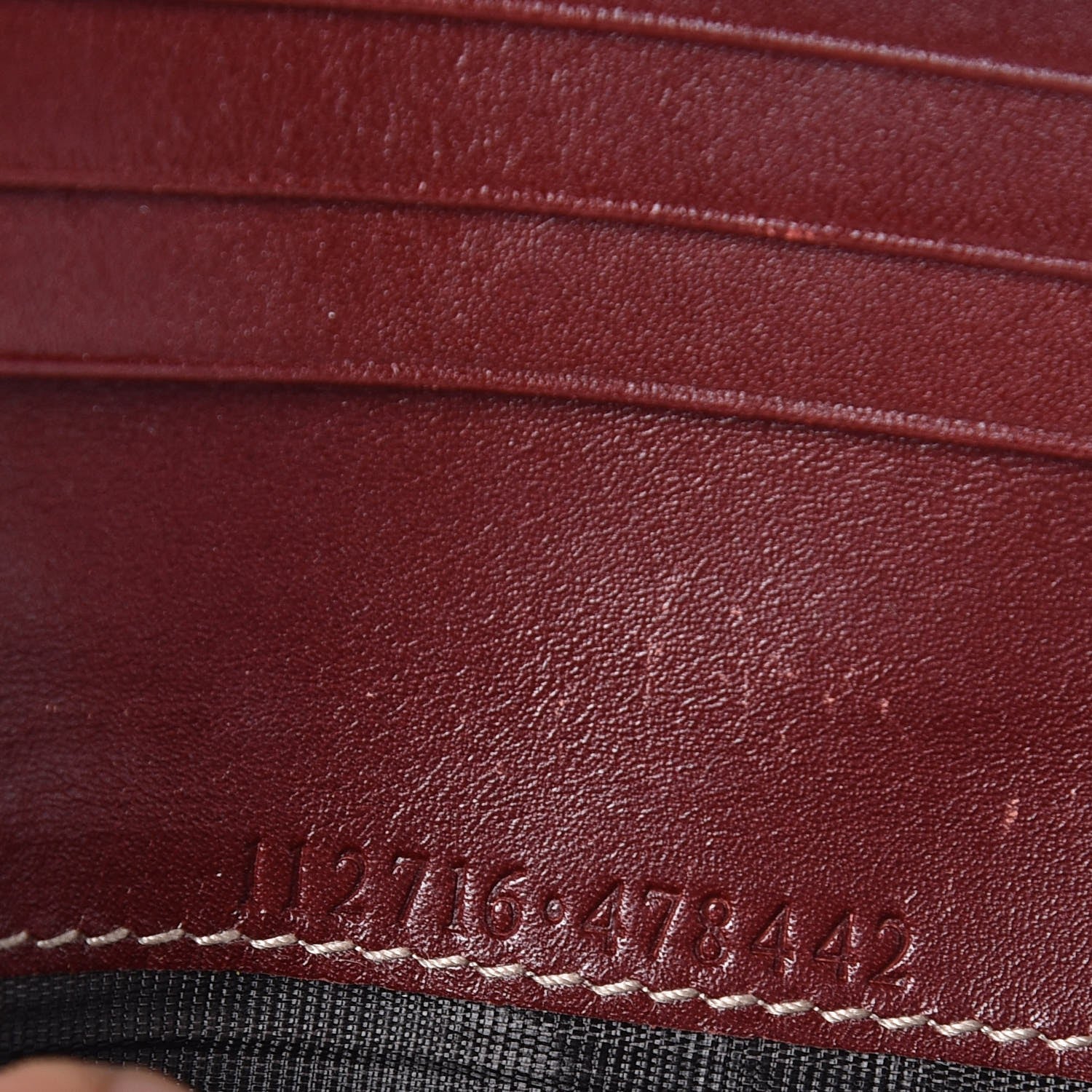Gucci Guccissima Metal Bar French Flap Wallet Dark Red 7 of 8