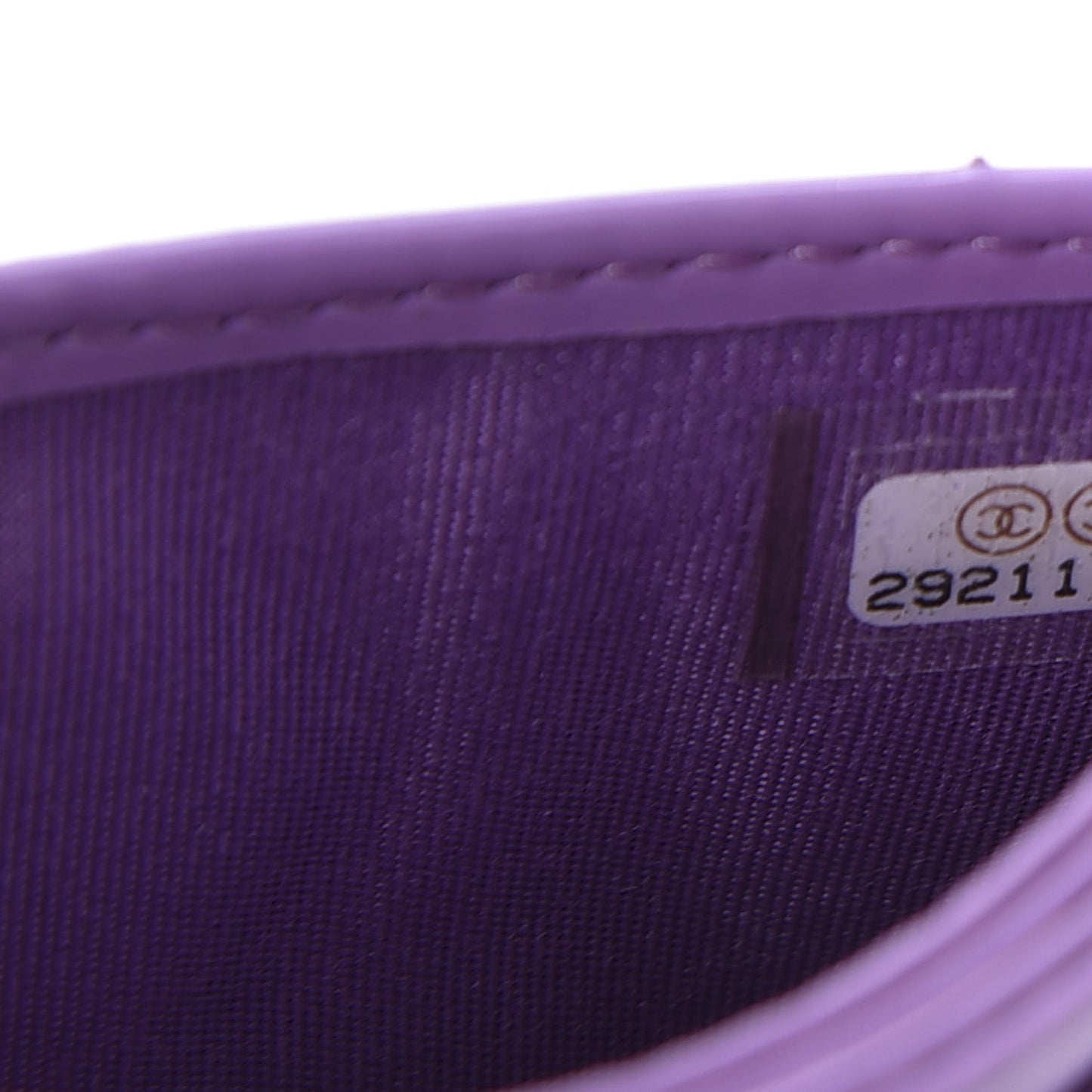 Patent Quilted Card Holder Purple