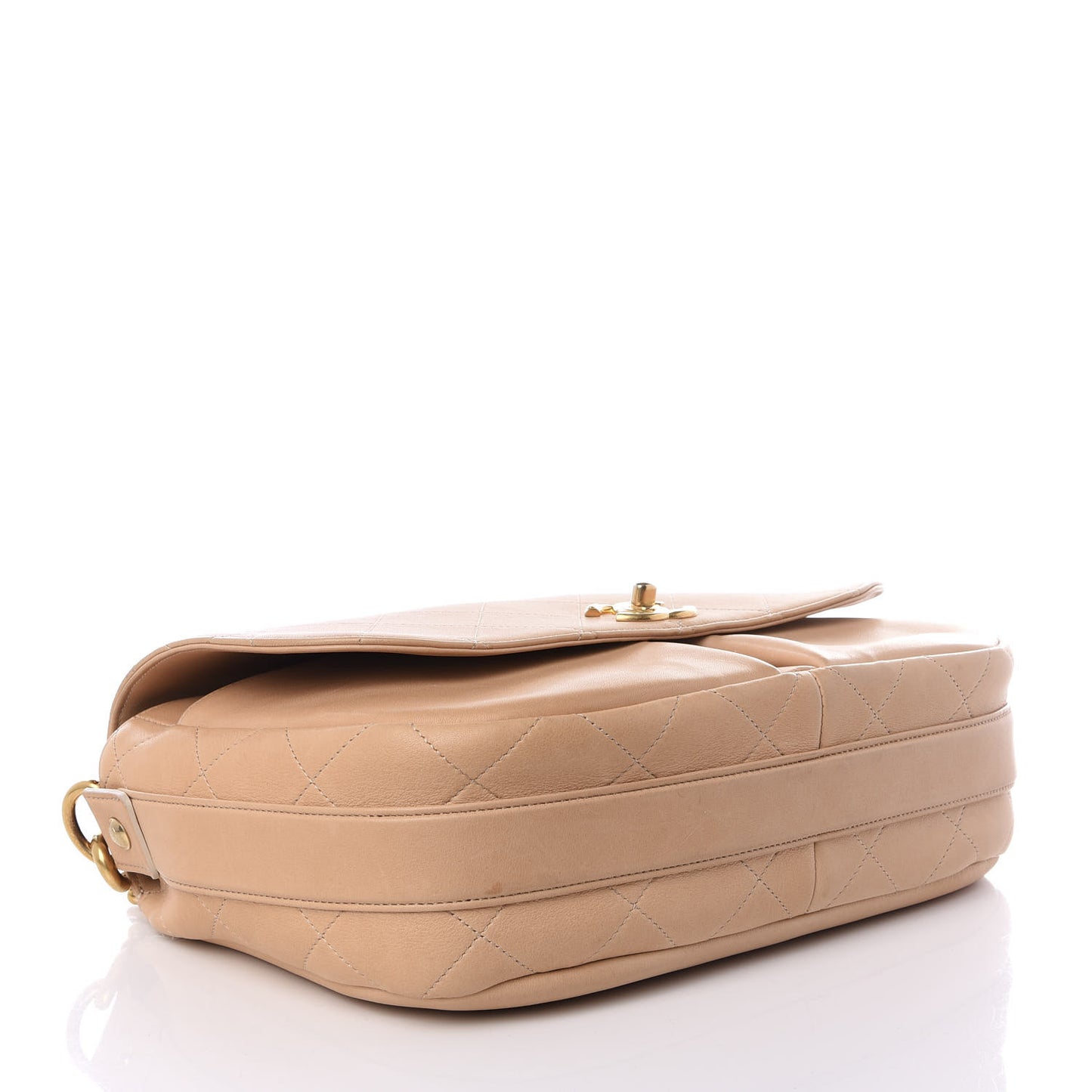 Calfskin Stitched Small Paris in Rome Messenger Beige