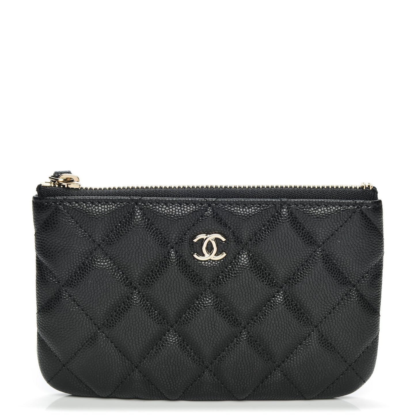 Caviar Quilted Small Cosmetic Case Black