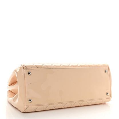 Chanel Patent Quilted Large Just Mademoiselle Bowling Bag Beige 3 of 10