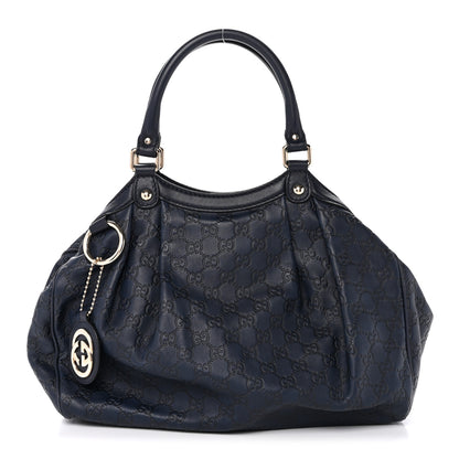 Gucci Guccissima Medium Sukey Tote Navy 1 of 12