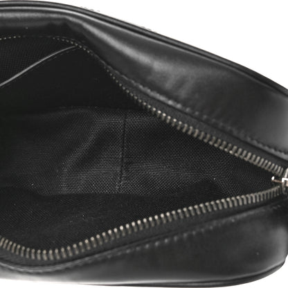 Gucci Calfskin Matelasse Monochrome Mini GG Marmont Chain Shoulder Bag Black 5 of 10
