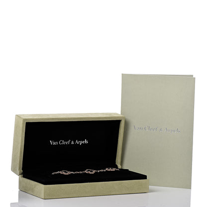 Van Cleef & Arpels 18K Rose Gold Letterwood 5 Motifs Vintage Alhambra Bracelet 7 of 7
